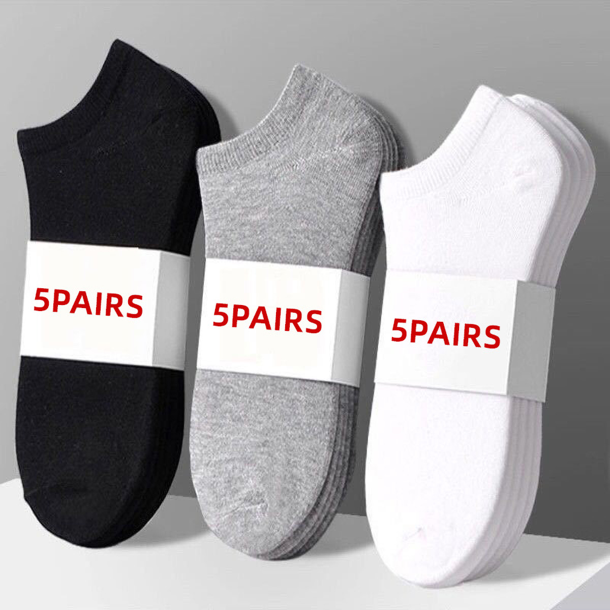 No Show Sock Women - 5 Çift Unisex Günlük Düz Renk