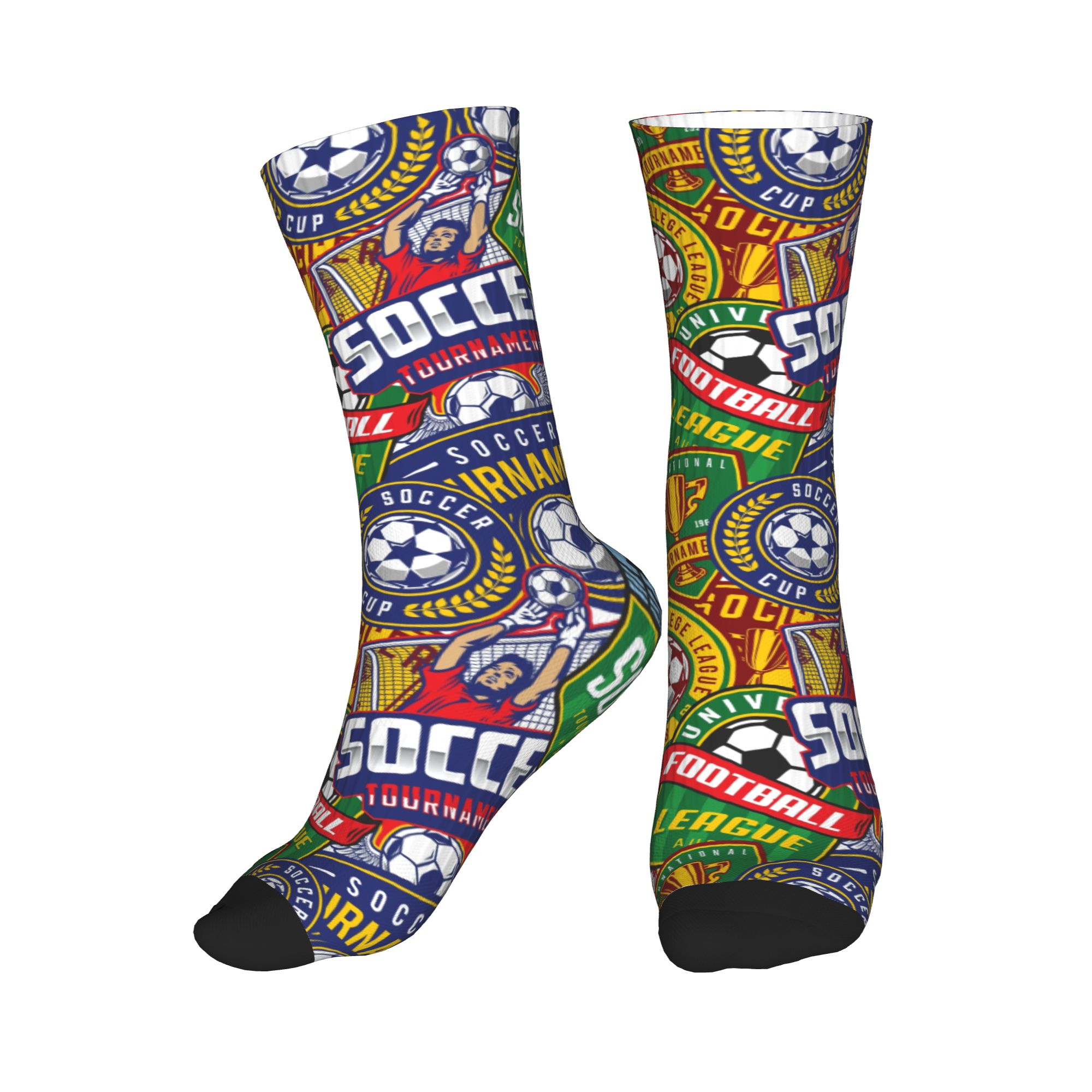 Dress Sock Men - Retro Futbol Rozeti Yeşil Kırmızı Spor